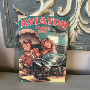 Hallmark kiddie car classics 1943 aviator coloring book cover metal sign